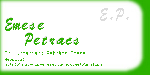 emese petracs business card