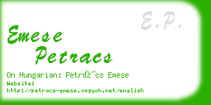 emese petracs business card